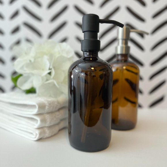 BROWN GLASS SOAP BOTTLES - Picture 12 of 14